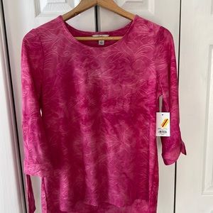 Croft & Barrow 3/4 Sleeve hot pink Top Size Small